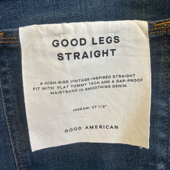 Good American Good Legs Straight Denim Jeans Size 6/28 NWT - Picture 5 of 6
